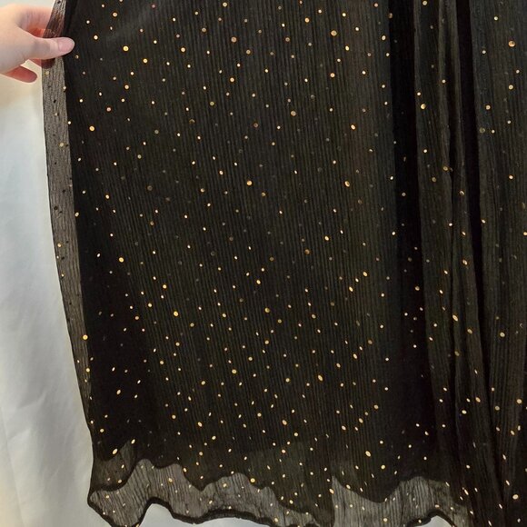 Baltic Born Dress Black With Gold Sparkles Size XL Slit Matching Belt Maxi - Picture 6 of 16